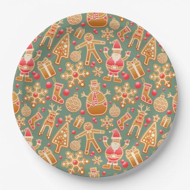 Christmas Collage Paper Plate (Front)