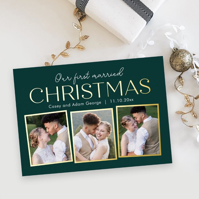 Christmas Collage REAL FOIL Holiday Photo Card (Creator Uploaded)