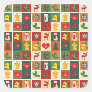 Christmas Collage Square Sticker