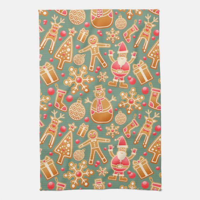 Christmas Collage Tea Towel (Vertical)