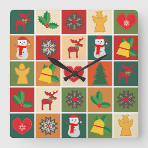 Christmas Collage Wall Clock