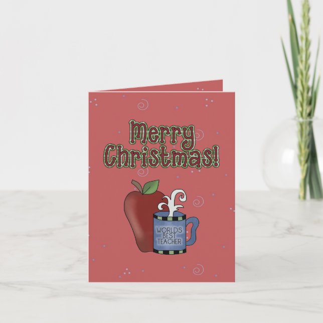 Christmas Collection Best Teacher Greeting Card (Front)