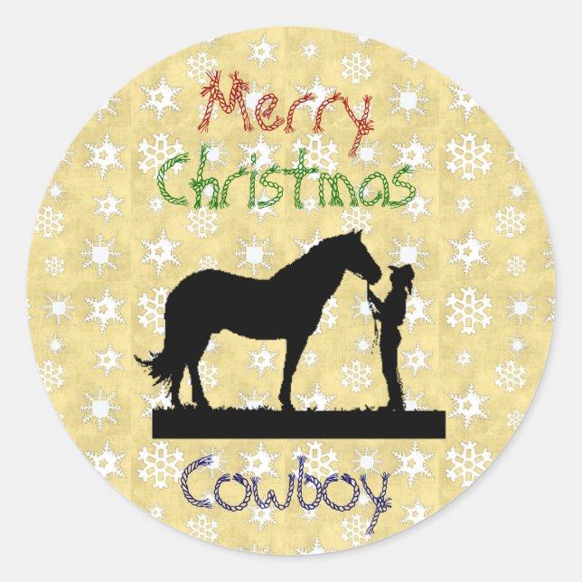 Christmas Collection Cowboy Horse Stickers (Front)