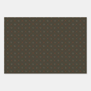Christmas Collection   Holly, Floral, Stripes Wrapping Paper Sheet