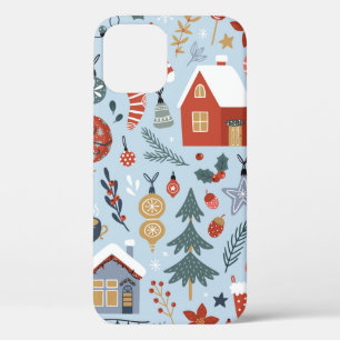 Christmas collection of decorative winter elements iPhone 12 case