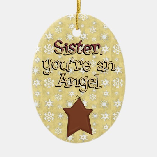Christmas Collection Sister Angel Star Christmas Ornament
