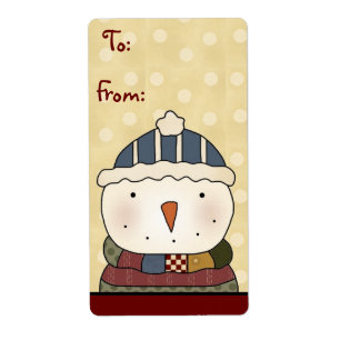 Christmas Collection Snowman Gift Tags Labels