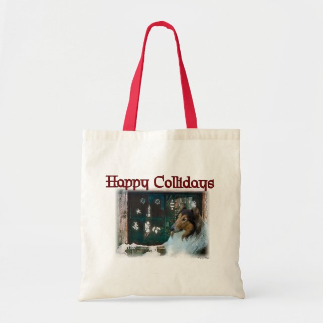 Christmas Collie at Window Tote Bag (Front)