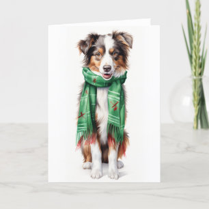 Christmas Collie, Border Collie, Australian Shep Holiday Card