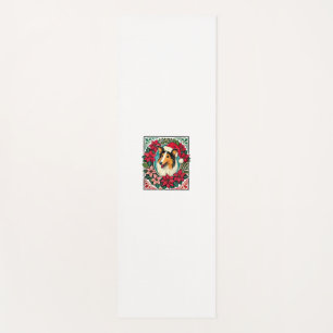 Christmas Collie Dog Illustration Yule Collies 1 Yoga Mat