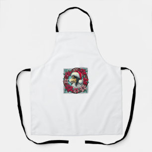 Christmas Collie Dog Illustration Yule Collies 2 Apron