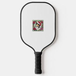 Christmas Collie Dog Illustration Yule Collies 5 Pickleball Paddle