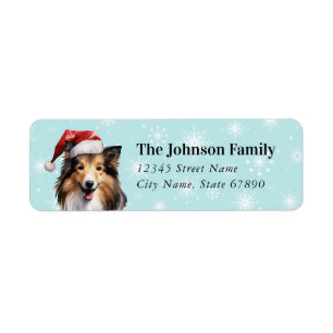 Christmas Collie Return Address Labels