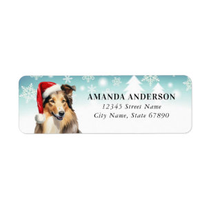 Christmas Collie Return Address Labels