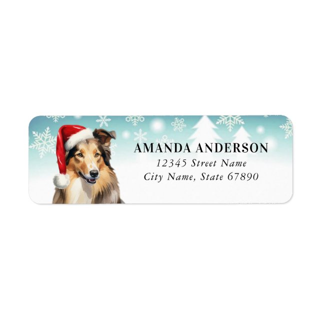Christmas Collie Return Address Labels (Front)