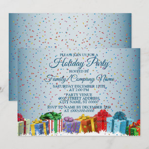 Christmas Colorful Gifts Holidays Party Invitation