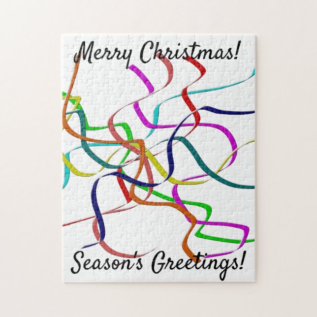 Christmas Colorful Streamers Jigsaw Puzzle (Vertical)