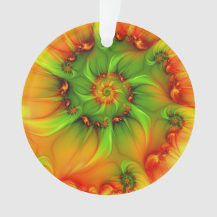 Christmas Colors Abstract Colorful Fractal Art Ornament
