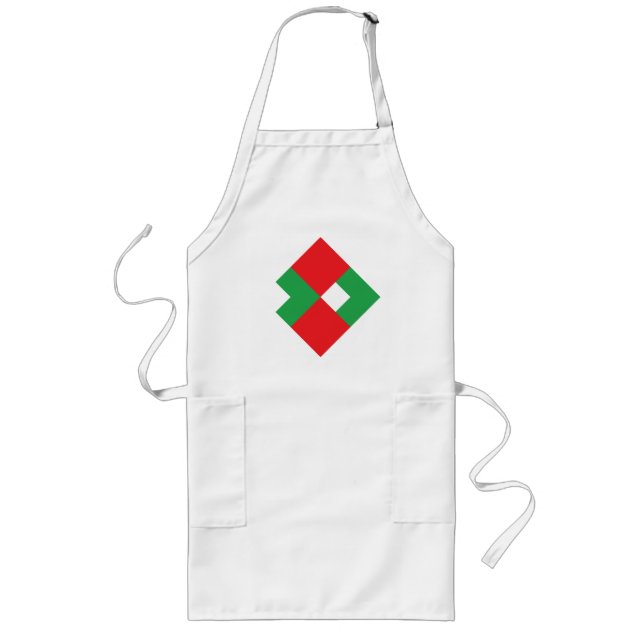 Christmas colors red green white long apron (Front)