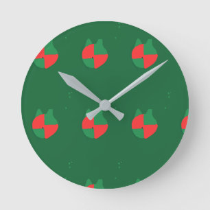 Christmas Colors Round Clock