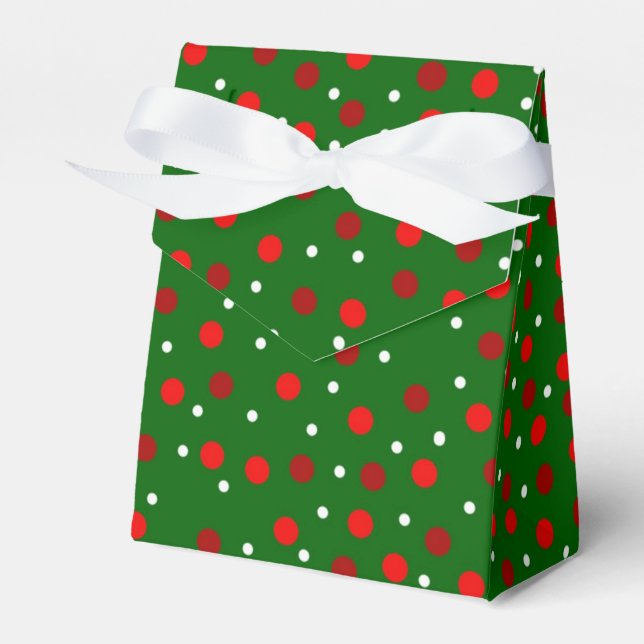 Christmas Colour Pok A Dots  Tent Favour Box (Front Side)
