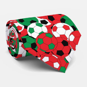 Christmas Colour Soccer Ball Collage-Two Side Prin Tie