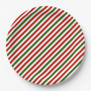 Christmas colour stripes, paper plate