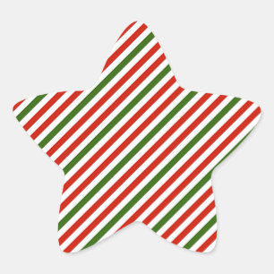 Christmas colour stripes, star sticker