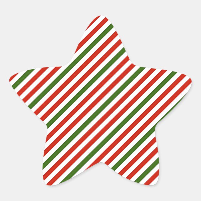 Christmas colour stripes, star sticker (Front)