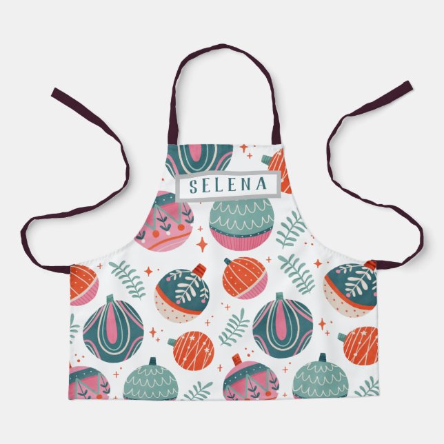Christmas coloured ornaments apron (Front)