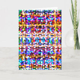 Christmas Colourful Bokeh Lights Festive Holiday Card