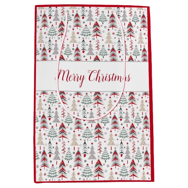 Christmas colourful Christmas tree Medium Gift Bag (Front)