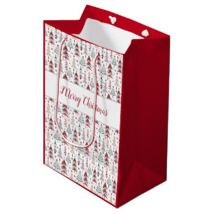 Christmas colourful Christmas tree Medium Gift Bag