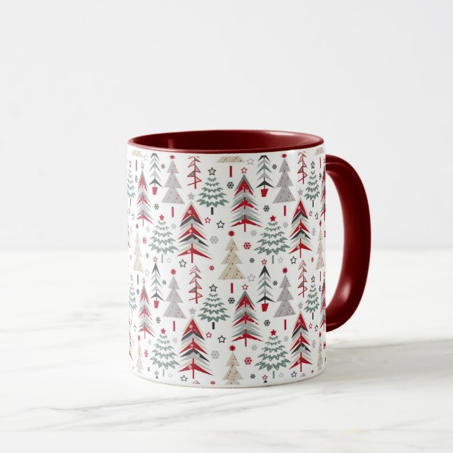 Christmas ,colourful ,Christmas tree ,red ,green Mug (Front Right)