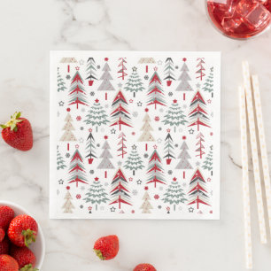 Christmas ,colourful ,Christmas tree ,red ,green Napkin