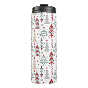 Christmas ,colourful ,Christmas tree ,red ,green Thermal Tumbler