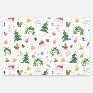 Christmas colourful decoration wrapping paper
