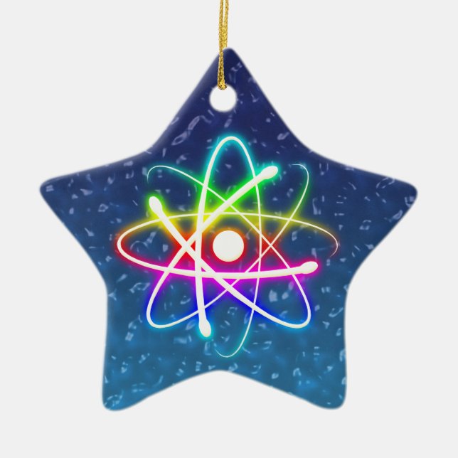 Christmas Colourful Glowing Atom Ceramic Tree Decoration (Front)