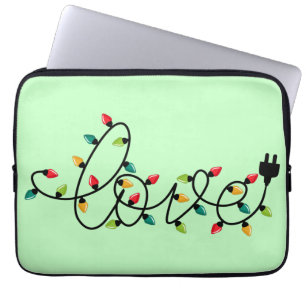 Christmas Colourful Lights Love Text-45872 Laptop Sleeve