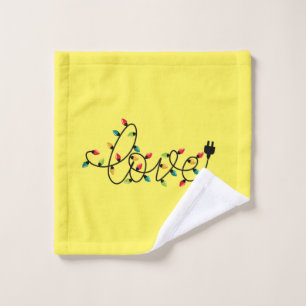 Christmas Colourful Lights Love Text-45872 Wash Cloth
