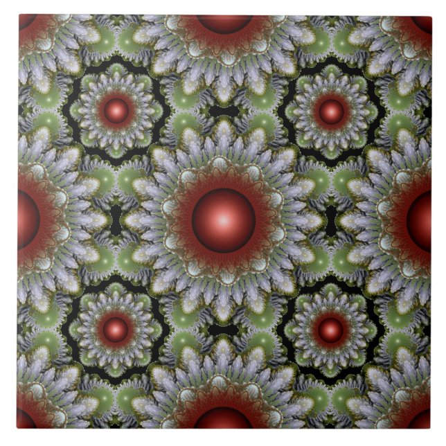 Christmas colourful red decoration tile (Front)