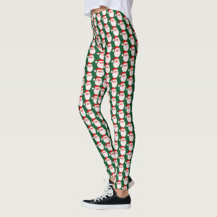Christmas colourful santa face leggings