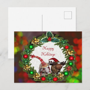 Christmas Colourful Wreath Postcard