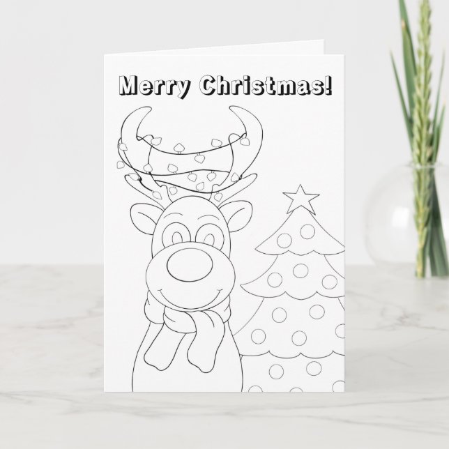 Christmas Colouring Card for Kids (Front)