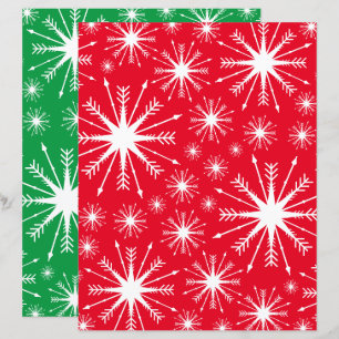 Christmas Colours And Snowflakes Scrapbook Paper
