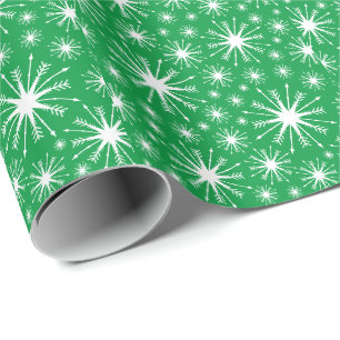 Christmas Colours and Snowflakes Wrapping Paper