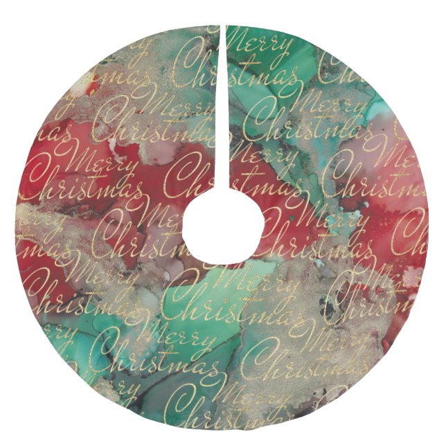 Christmas Colours Brushed Polyester Tree Skirt (Front)