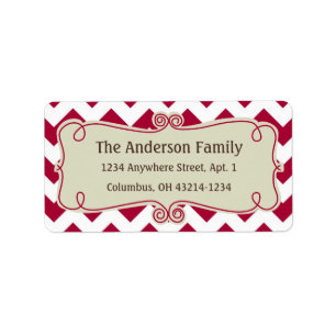 Christmas Colours Chevron Pattern 4 Return Address Label