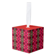 Christmas Colours Kaleidoscope Cubed Ornament