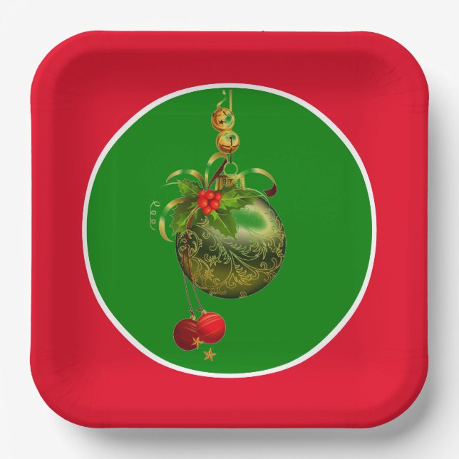 Christmas Colours Paper Plates (Front)